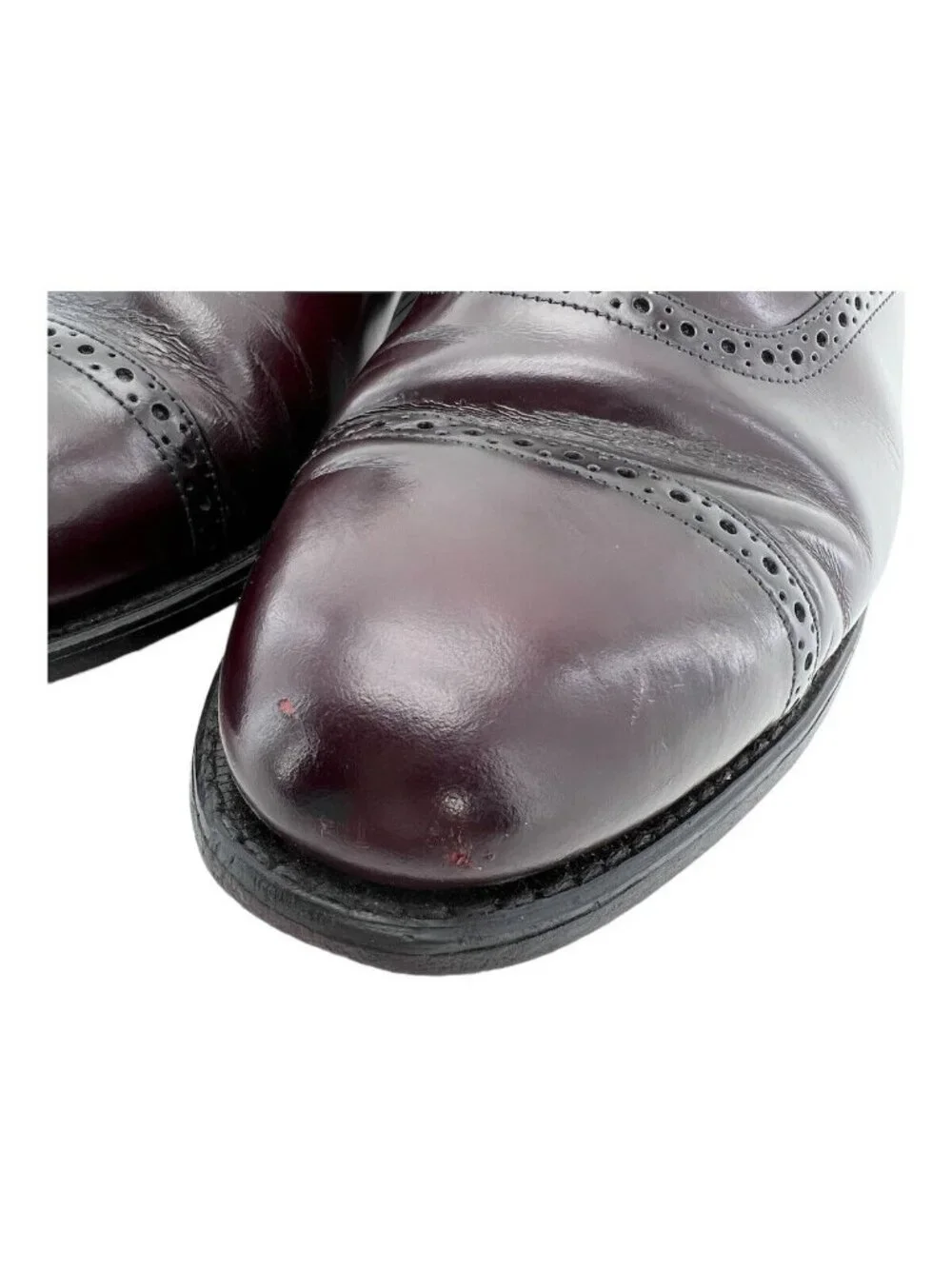 Bostonian Shoe Mens Size 11.5 D Burgandy Impressions Cap Toe Oxfords